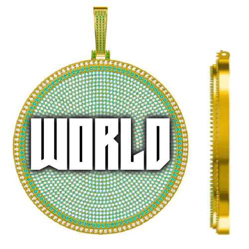 CUSTOM LETTER NECKLACE 3D BIG DISC