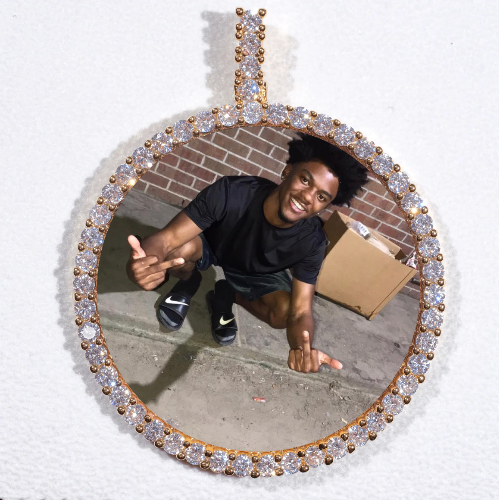 LARGE 3D CIRCLE CUSTOM PICTURE PENDANT
