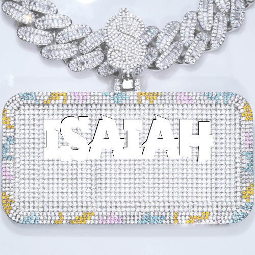 CUSTOM LETTER NECKLACE 3D COLORFUL SQUARE