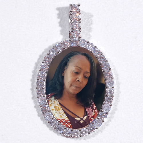 Large 3D Oval Custom Picture Pendant