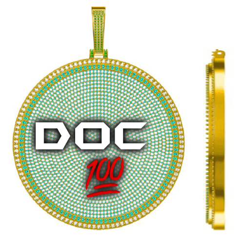 CUSTOM LETTER NECKLACE 3D BIG DISC