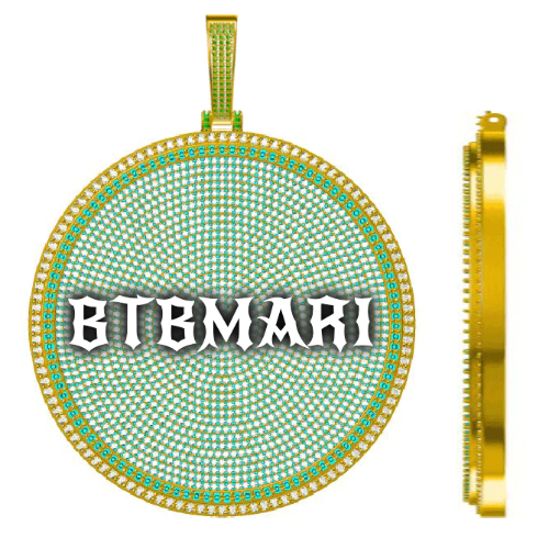 CUSTOM LETTER NECKLACE 3D BIG DISC