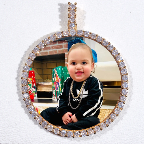 LARGE 3D CIRCLE CUSTOM PICTURE PENDANT