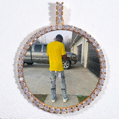 LARGE 3D CIRCLE CUSTOM PICTURE PENDANT