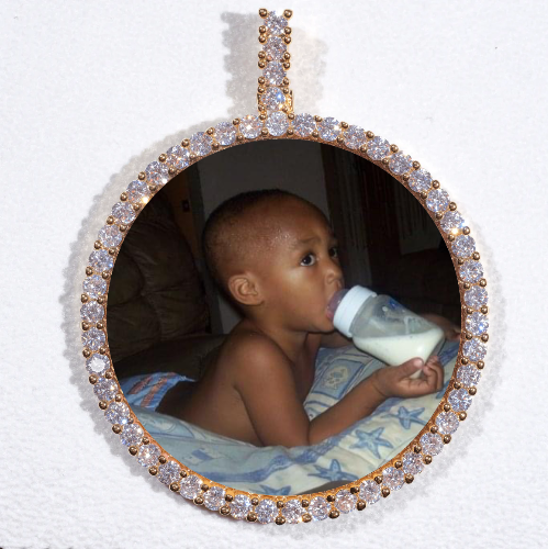 LARGE 3D CIRCLE CUSTOM PICTURE PENDANT