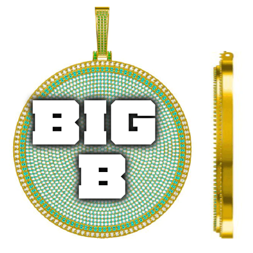CUSTOM LETTER NECKLACE 3D BIG DISC