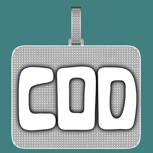 CUSTOM LETTER NECKLACE 3D BIG SQUARE