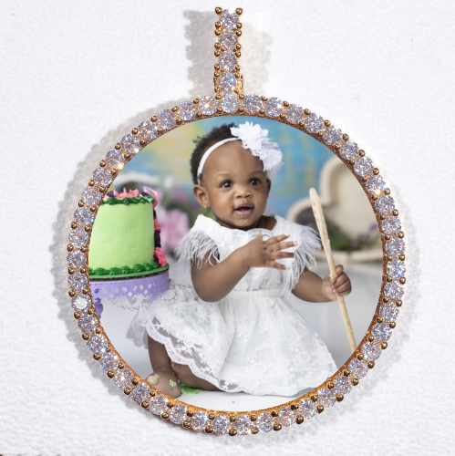 LARGE 3D CIRCLE CUSTOM PICTURE PENDANT