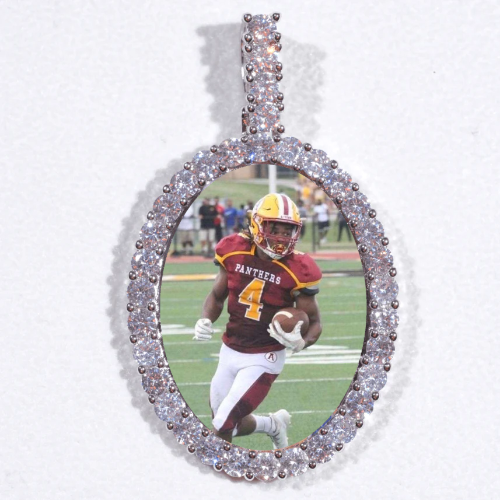 Large 3D Oval Custom Picture Pendant