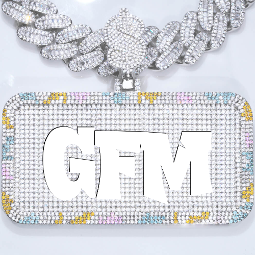 CUSTOM LETTER NECKLACE 3D COLORFUL SQUARE