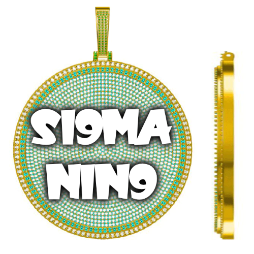 CUSTOM LETTER NECKLACE 3D BIG DISC
