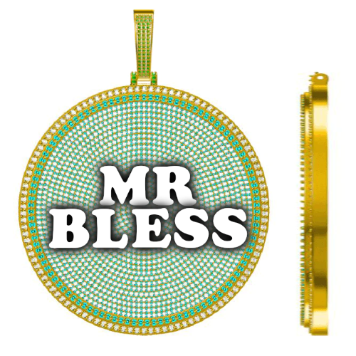 CUSTOM LETTER NECKLACE 3D BIG DISC
