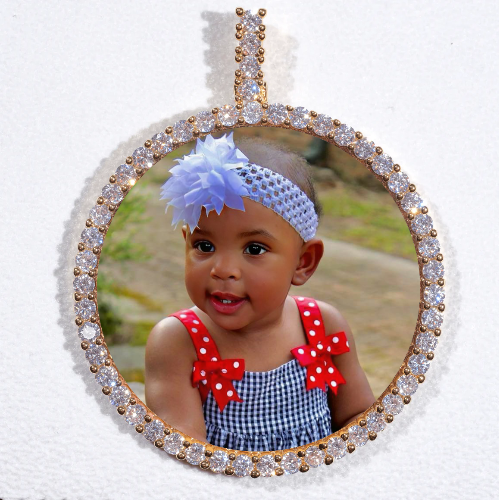 LARGE 3D CIRCLE CUSTOM PICTURE PENDANT