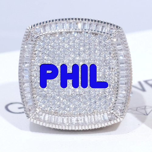 CUSTOM LETTER 3D ICED RING