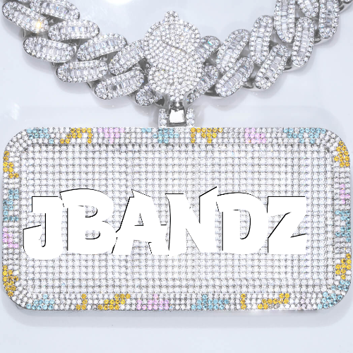 CUSTOM LETTER NECKLACE 3D COLORFUL SQUARE