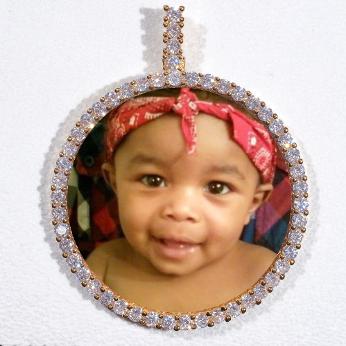 LARGE 3D CIRCLE CUSTOM PICTURE PENDANT