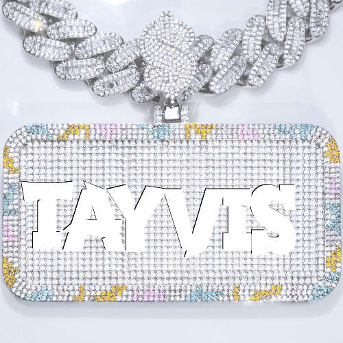 CUSTOM LETTER NECKLACE 3D COLORFUL SQUARE