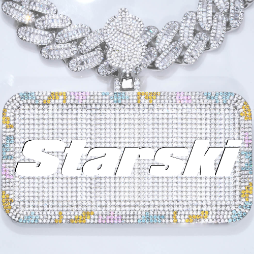 CUSTOM LETTER NECKLACE 3D COLORFUL SQUARE