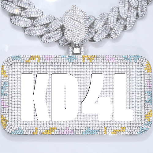 CUSTOM LETTER NECKLACE 3D COLORFUL SQUARE