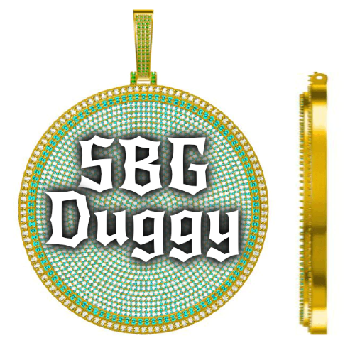 CUSTOM LETTER NECKLACE 3D BIG DISC