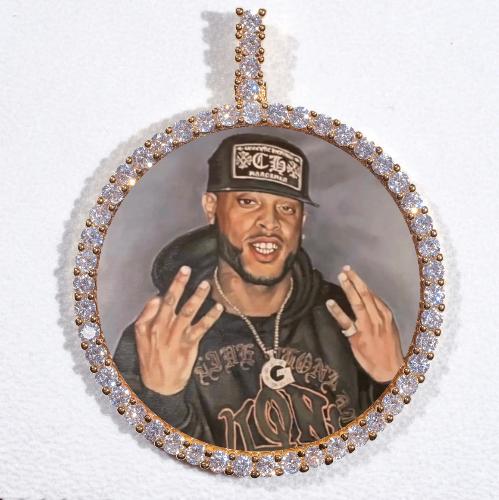 LARGE 3D CIRCLE CUSTOM PICTURE PENDANT