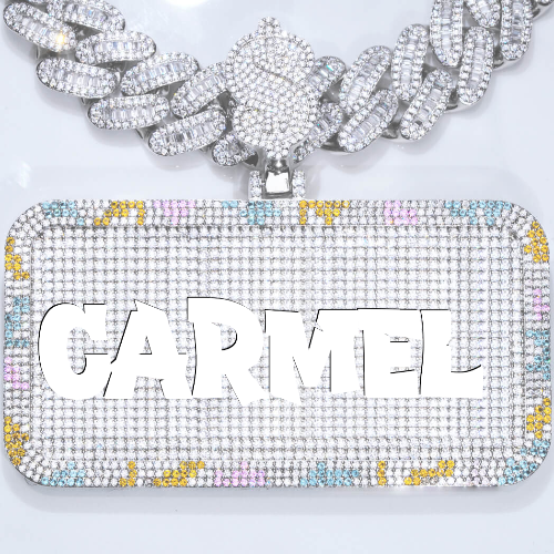 CUSTOM LETTER NECKLACE 3D COLORFUL SQUARE