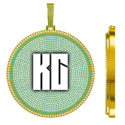CUSTOM LETTER NECKLACE 3D BIG DISC