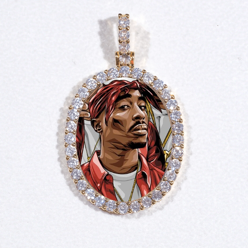 3D Oval Custom Picture Pendant