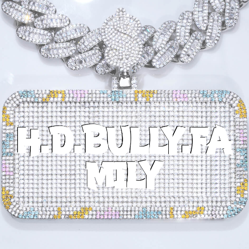 CUSTOM LETTER NECKLACE 3D COLORFUL SQUARE