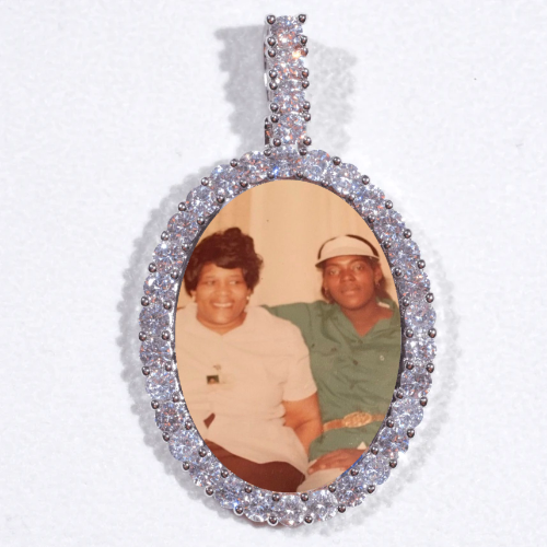 Large 3D Oval Custom Picture Pendant