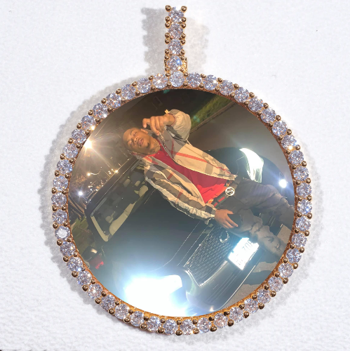 LARGE 3D CIRCLE CUSTOM PICTURE PENDANT
