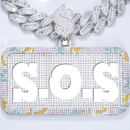 CUSTOM LETTER NECKLACE 3D COLORFUL SQUARE