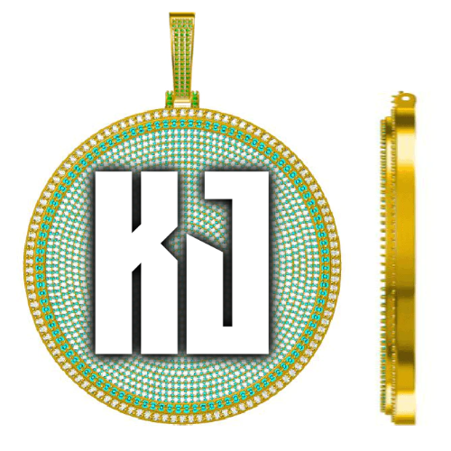 CUSTOM LETTER NECKLACE 3D BIG DISC