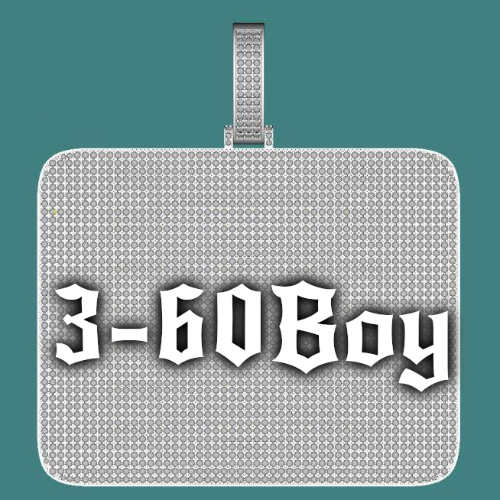 CUSTOM LETTER NECKLACE 3D BIG SQUARE
