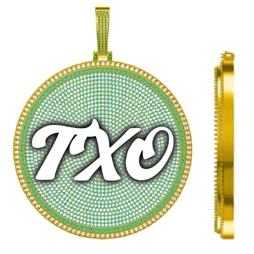 CUSTOM LETTER NECKLACE 3D BIG DISC