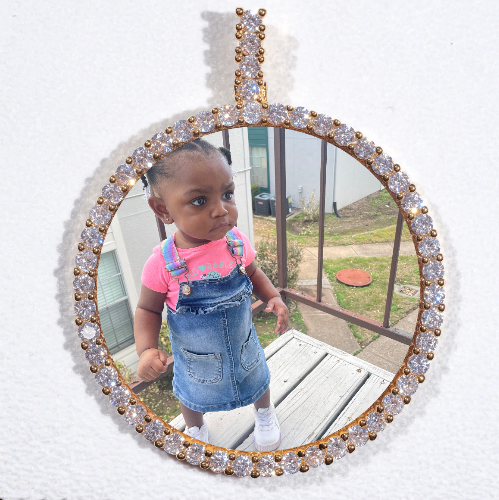 LARGE 3D CIRCLE CUSTOM PICTURE PENDANT