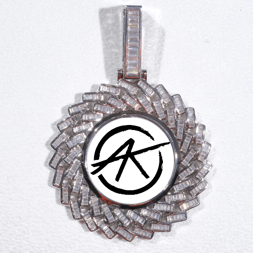 Large 3D Baguette Custom Picture Pendant