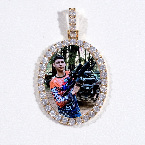 3D Oval Custom Picture Pendant
