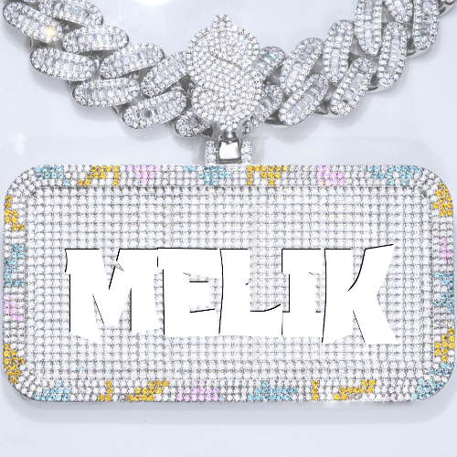 CUSTOM LETTER NECKLACE 3D COLORFUL SQUARE