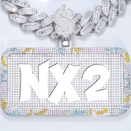 CUSTOM LETTER NECKLACE 3D COLORFUL SQUARE