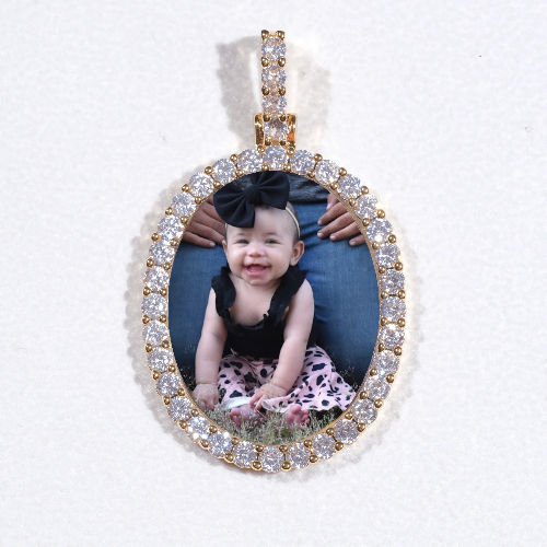 3D Oval Custom Picture Pendant