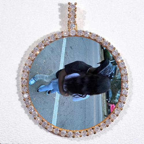 LARGE 3D CIRCLE CUSTOM PICTURE PENDANT