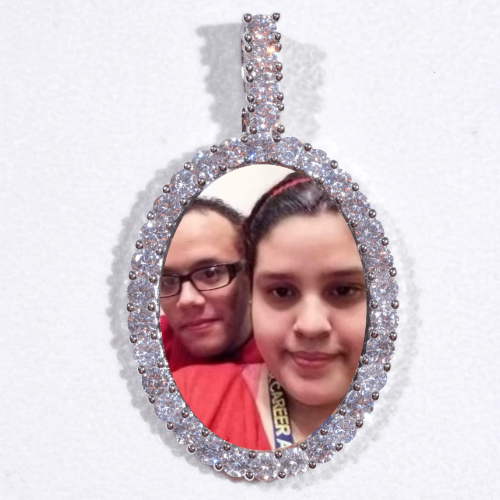 Large 3D Oval Custom Picture Pendant