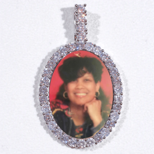 Large 3D Oval Custom Picture Pendant
