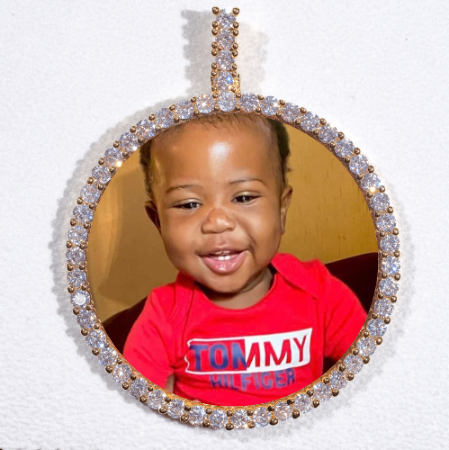 LARGE 3D CIRCLE CUSTOM PICTURE PENDANT