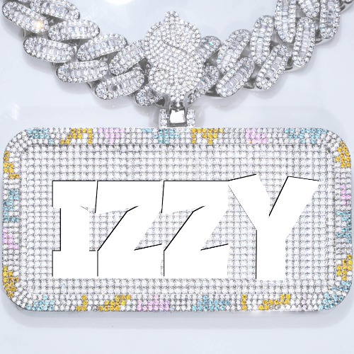 CUSTOM LETTER NECKLACE 3D COLORFUL SQUARE