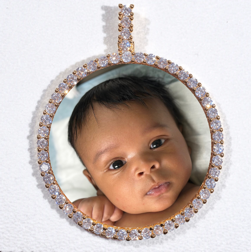 LARGE 3D CIRCLE CUSTOM PICTURE PENDANT