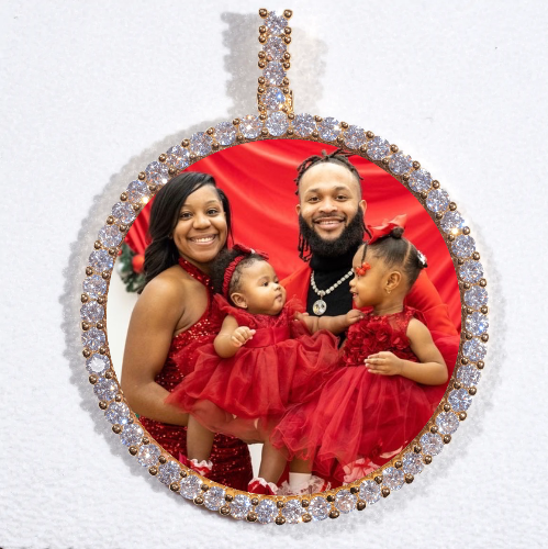 LARGE 3D CIRCLE CUSTOM PICTURE PENDANT