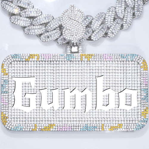CUSTOM LETTER NECKLACE 3D COLORFUL SQUARE