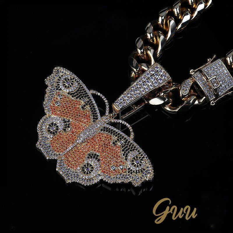 18K Gold-Plated Micro Inlay  AAA CZ Butterfly Pendant - The GUU Shop